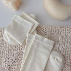 簡約純色襪子女春秋中筒襪純棉ins潮百搭堆堆襪日系學生白色長筒
