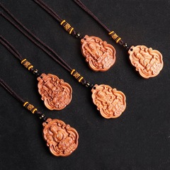 八大守護神桃木ペンダントロープ仏牌ネックレスペンダント十二生肖本命ペンダント菩萨毛衣チェーン