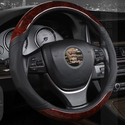 New Style Steering Wheel Cover with Steering wheel cover - black-red-38cm