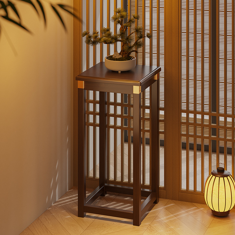 Nuevo estante de flores chino sala de estar piso de flores de madera no sólida estante de plantas verdes balcón decoración estante de maceta interior
