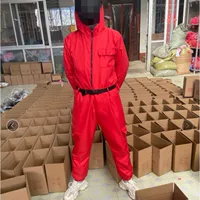 В наличии оформление Южная Корея горячий фильм игровой костюм Клоун Маска красная одежда черная маска игровой костюм комбинезоны
