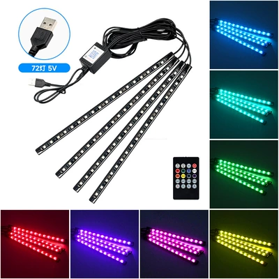 eight color foot light voice – Other lights - one-drag-four-72-lamp-remote-control-usb-head-colorful