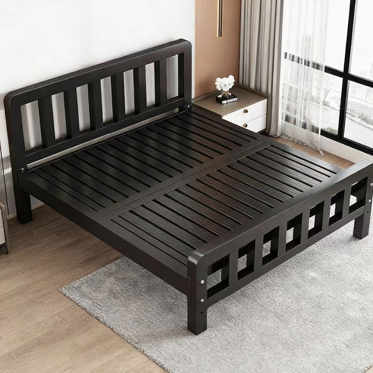 Iron Frame Bed for Rental House, Extra Thickened Iron Bed, Assembled Iron Bed, Thickened Iron Bed, Bedroom Light Luxury Iron Bed