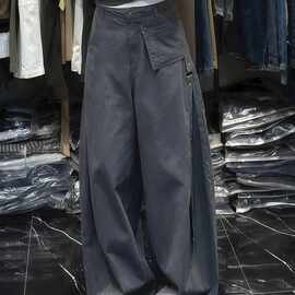 美式原创复古cleanfit廓形弯刀裤女秋季新款设计感宽松休闲工装裤
