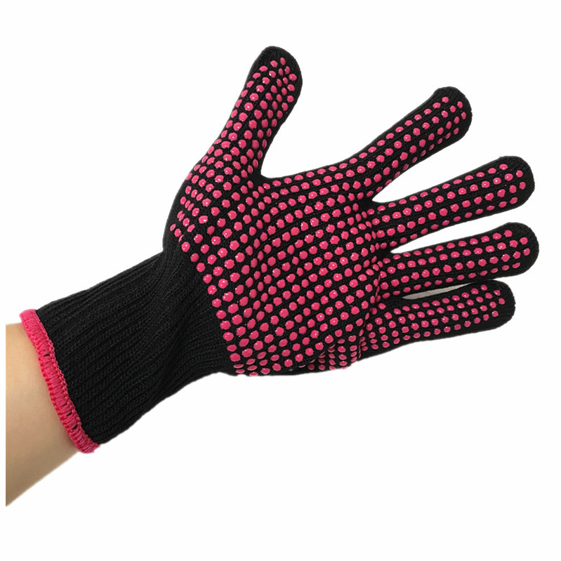 Guantes de peluquería resistentes a altas temperaturas transfronterizos guantes de silicona con cuentas de PVC rizador de pelo guantes de aislamiento térmico anti-quemaduras en caliente recta