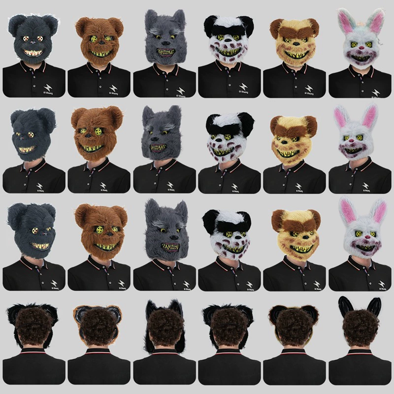 Академия Лита Horror Bloody Rabbit Mask Makeup Dance будет пародировать маску животного на хэллоуин-выступление реквизит