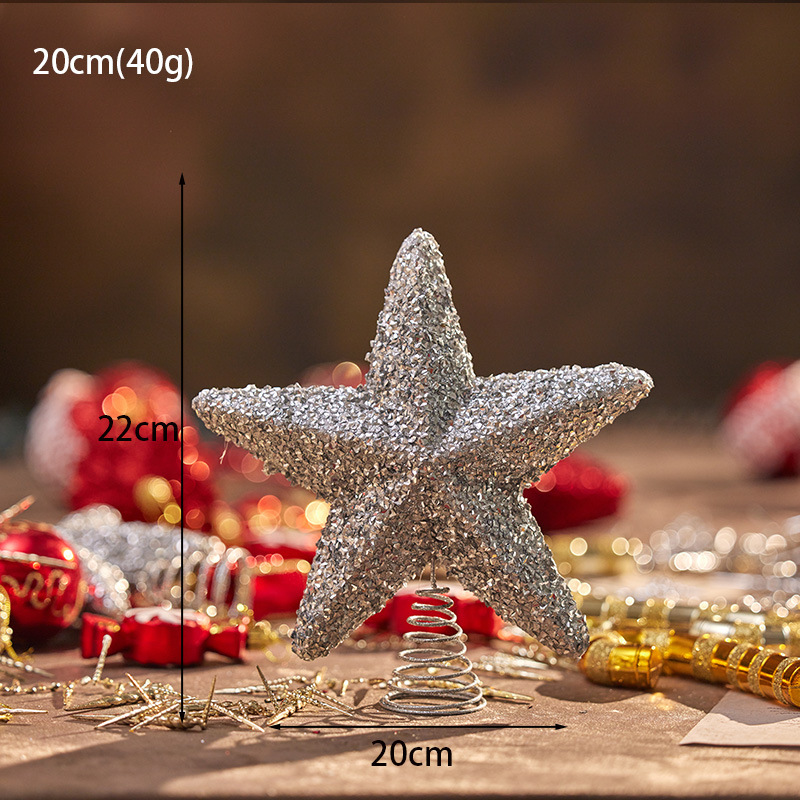 15 / 20cm árbol estrella estrella de cinco puntas champán oro rojo plata espuma de navidad estrella decoración props