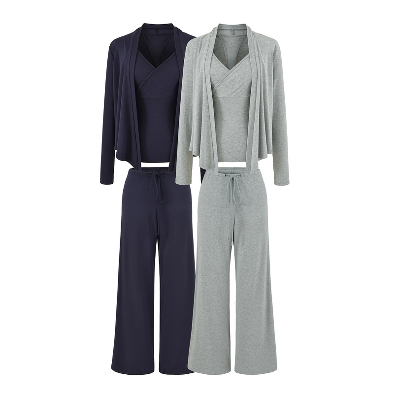 Stylish slim-fit short knitted camisole, women's cardigan, and wide-leg long pants three-piece set for a casual and sporty look Stylish slim-fit short knitted camisole, women's cardigan, and wide-leg long pants three-piece set for a casual and sporty look