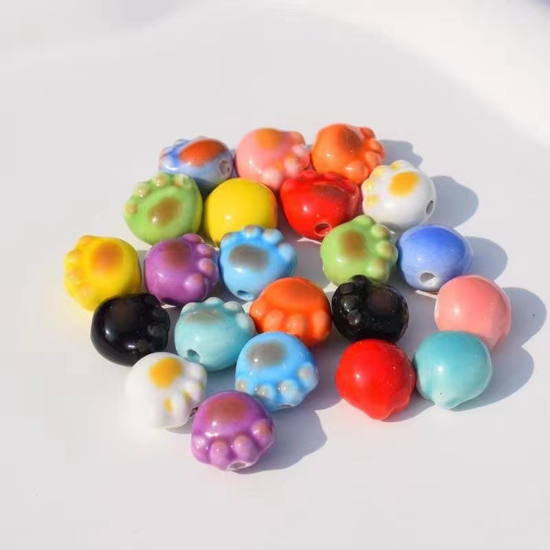 Cat claw glaze ceramic beads DIY accessories direct factory supply necklace bracelet earrings spacers bulk beads wholesale