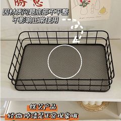 Ins鉄芸収納バスケット女子学生寮デスクトップスナック収納バスケット化粧品収納バスケット浴室収納バスケット