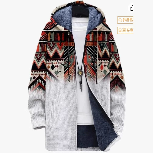 2024 трансграничный новый длинный рукав с капюшоном свитер европейский и американский 3D цифровая печать мужской повседневный длинный рукав с капюшоном