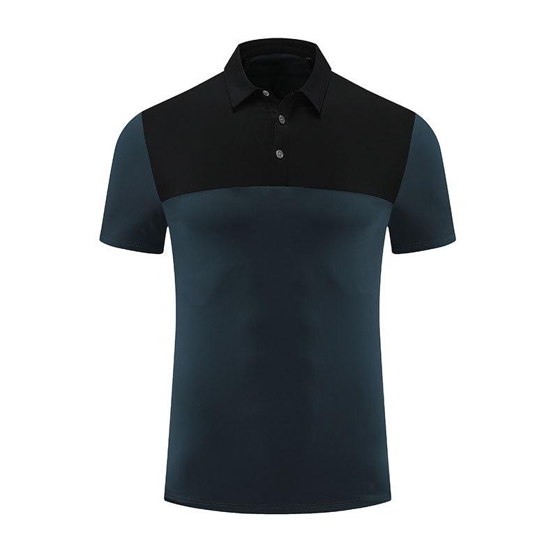 Top de color de contraste, camiseta deportiva de manga corta para hombre, ropa de fitness de golf, ropa de grupo al aire libre, camisa POLO de solapa para hombre