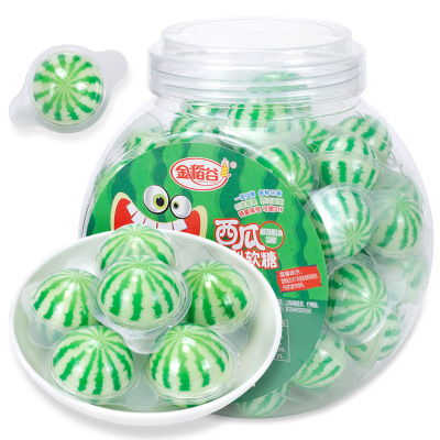 金稻谷15克西瓜造型軟糖創意糖果桶裝網紅零食批發外貿跨境貨源