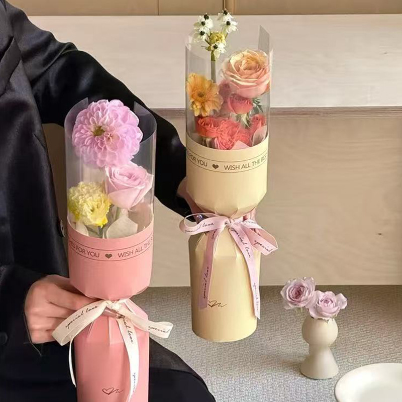 Flower Hee Valentine's Day, una pieza, una sola pieza, película impermeable, paquete de tulipanes, artefacto de flores, floristería, material de ramo