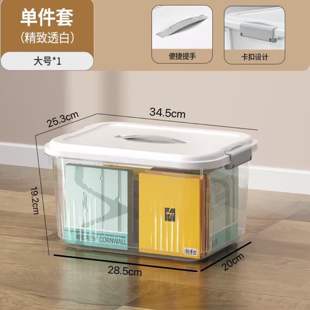 Caja de almacenamiento plástico con tapa portátil ecológica varios tamaños image 10