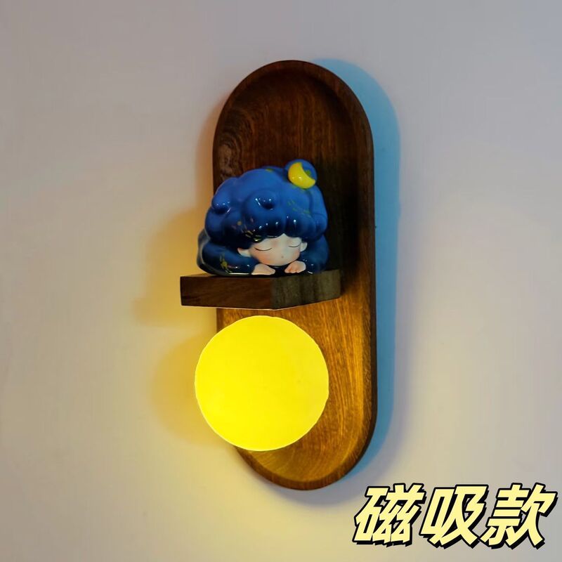 Medieval-Style French Solid Wood Wall Lamp, Decorative Painting, Aromatherapy Candle Holder, Wall-Mounted Shelf, Homestay Cafe Soft Decoration
