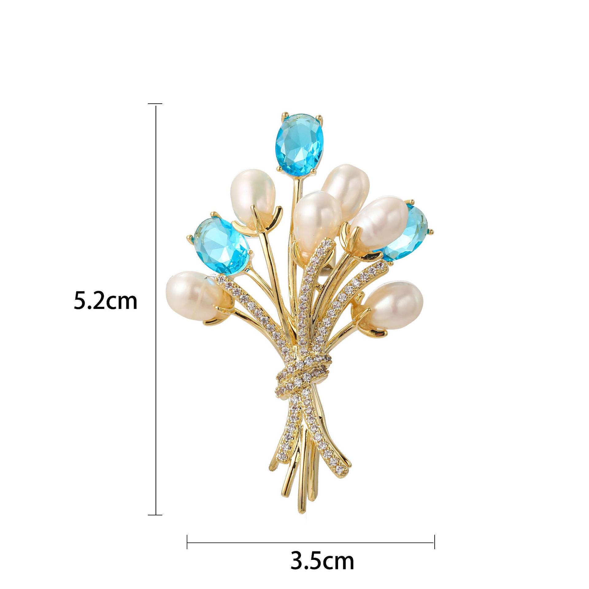 Elegante Flor Cobre Mujeres Broches display picture 3