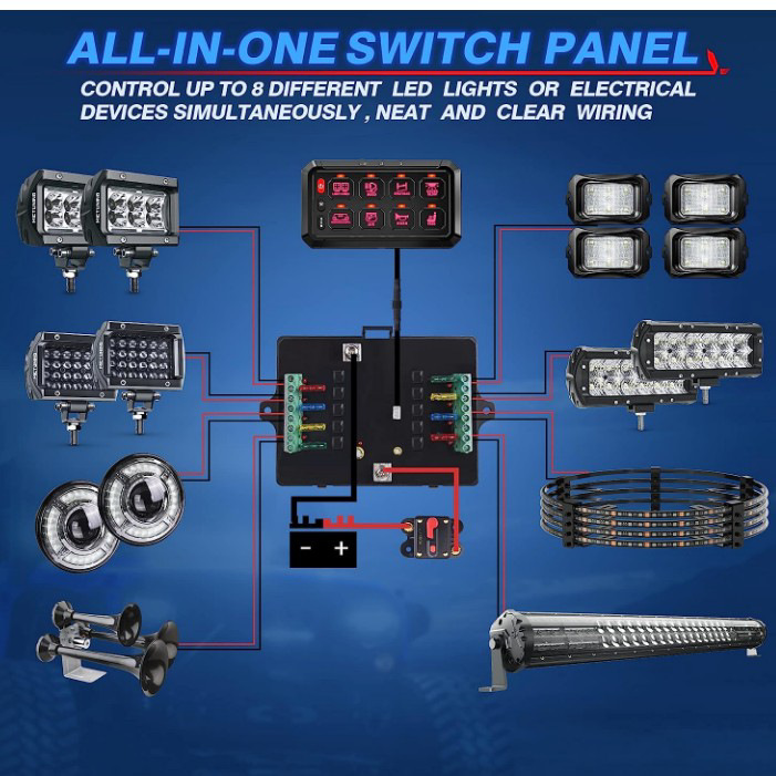 12-key touch switch panel suitable for RV Jeep yacht modification RGB adjustable color twelve-key modification