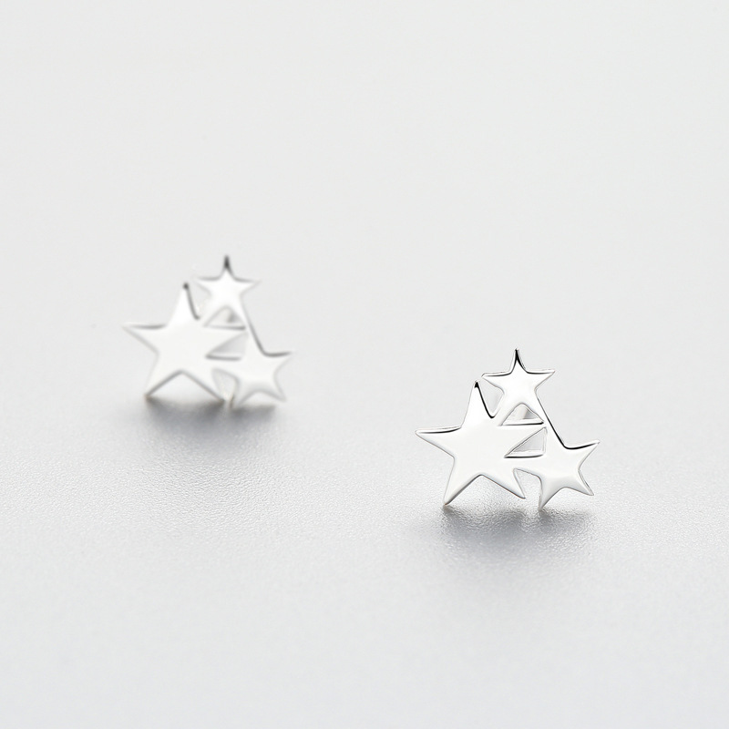 Sterlingsilber Stern Ohrstecker Für Damen Modisch Und Vielseitig_voghion.com