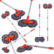 洗车拖把专用刷洗车子软刷毛双头雪尼尔洗车长柄伸缩不伤车毛刷