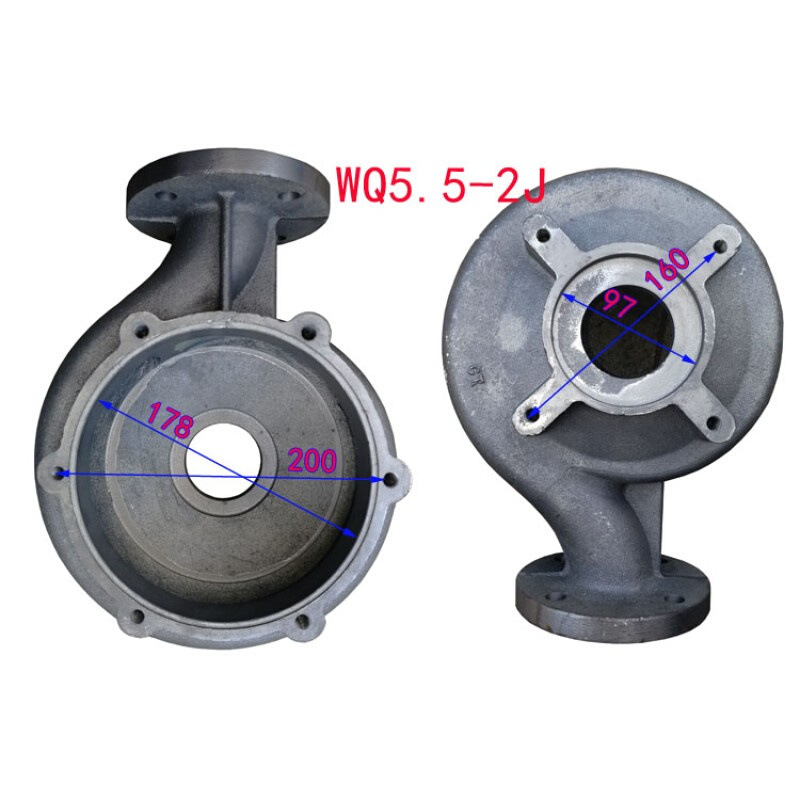 WQ污水泥桨电动潜水泵涡壳泵头底脚叶轮外壳加厚水泵配件