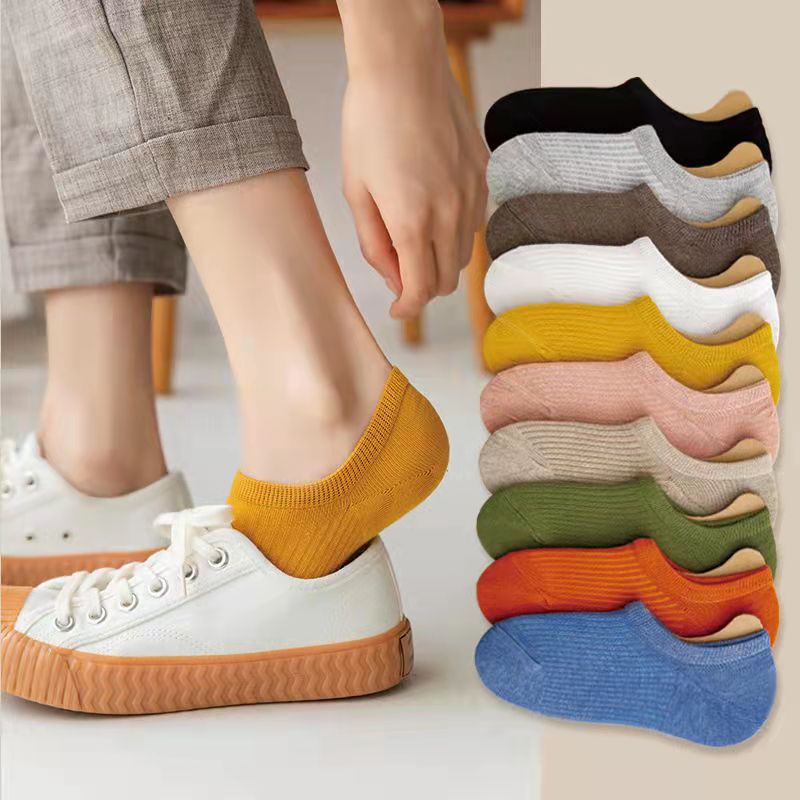 Calcetines de mujer Calcetines de tobillo desodorante absorbente de sudor fino transpirable calcetines de mujer de corte bajo de silicona japonesa antideslizante calcetines invisibles