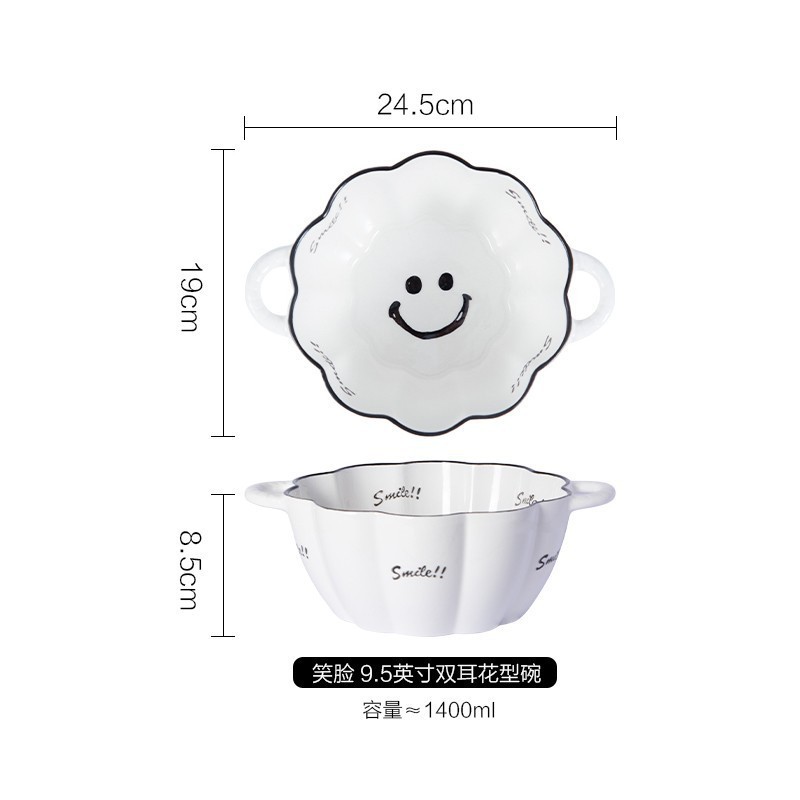 かわいい陶磁器の耳の碗の家庭用の個人の専用の新型のinsは熱いイチゴの花びらの碗の果物のサラダの碗を防ぎます。|undefined