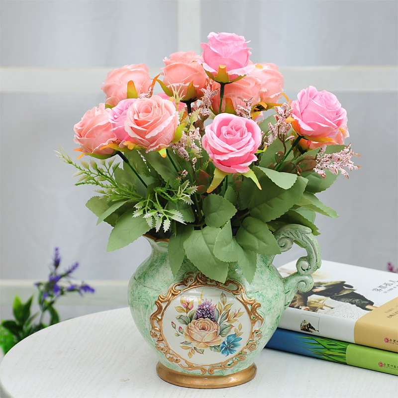 Cabeza de flor artificial mango flor Rosa celebración flor boda decoración hogar botella flor accesorios decoración Europea ramo flor falsa