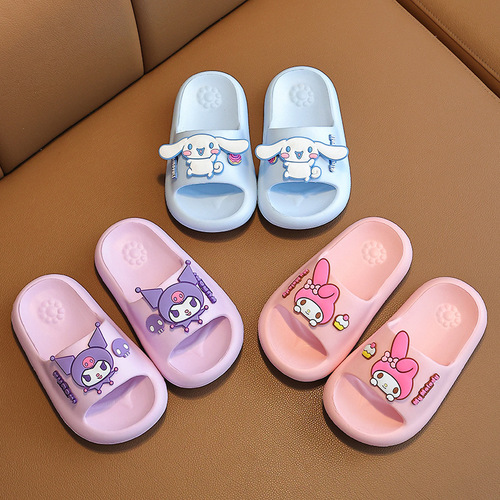 Sanrio Children's Non-Slip, Odorless, and Noiseless Summer Slippers for Indoor and Outdoor Home Parent-Child Edition with Cartoon Characters