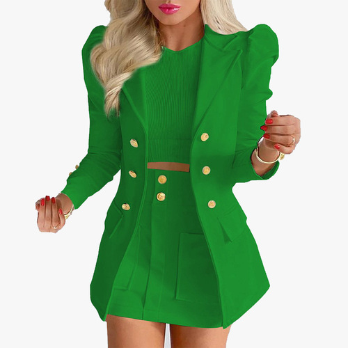 Women's Autumn/Winter Professional Fashion Casual Print Long Sleeve Suit Dress for Independent Website
