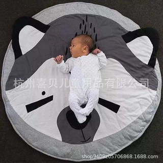 跨境热销INS风印花动物猫头鹰鹿蝴蝶婴儿游戏垫儿童爬行垫宝宝毯
