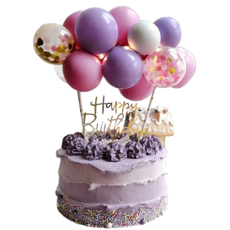 Nuevo látex de 5 pulgadas globo sequinilla pastel inserto decoración de fiesta de cumpleaños mesa