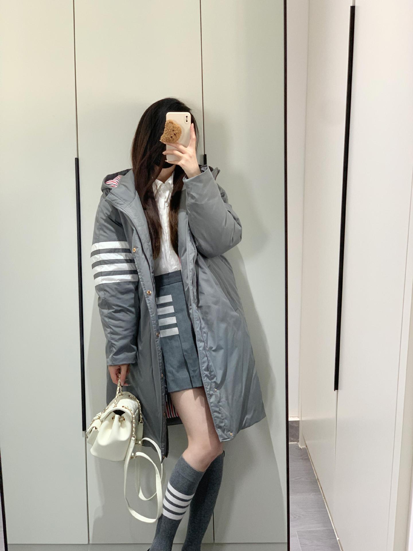 4바 롱 다운 재킷 그레이