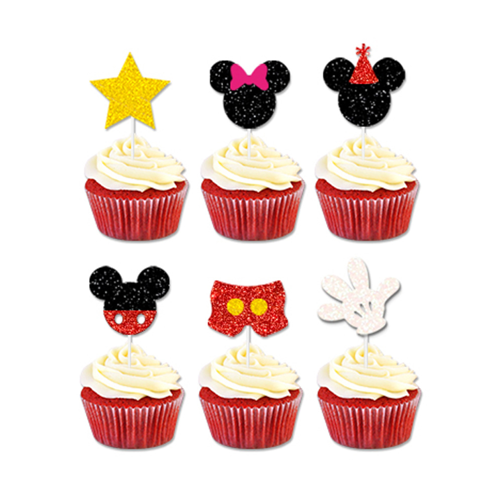 Nuevo ratón de dibujos animados tema fiesta de cumpleaños decoración Feliz cumpleaños bandera pastel tarjeta plug-in