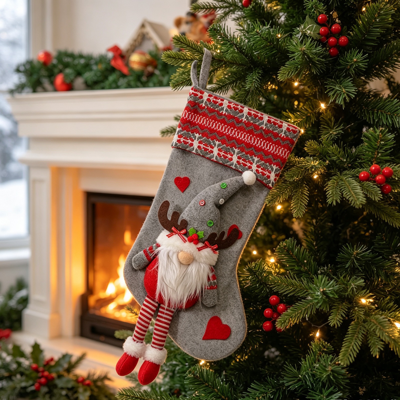 Calcetines de Navidad transfronterizos. Bolsa de regalo. Regalos como calcetines de caramelo, regalos de Navidad, regalos de decoración, etc.