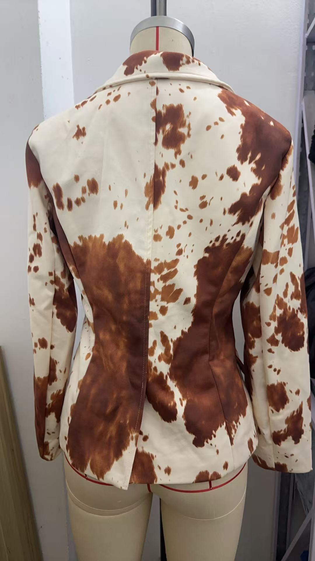 Damen Blazer Aus Wildlederimitat Langarm Mit Knopf Elegant_voghion.com