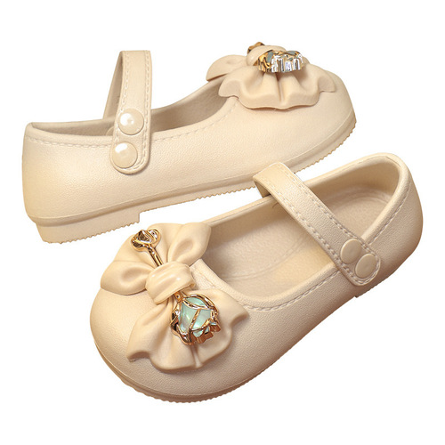Girls 'single-layer EVA moccasin-poinocque shoes preppy style anti-slip casual little girl princess shoes bow tie style spring and autumn shoes