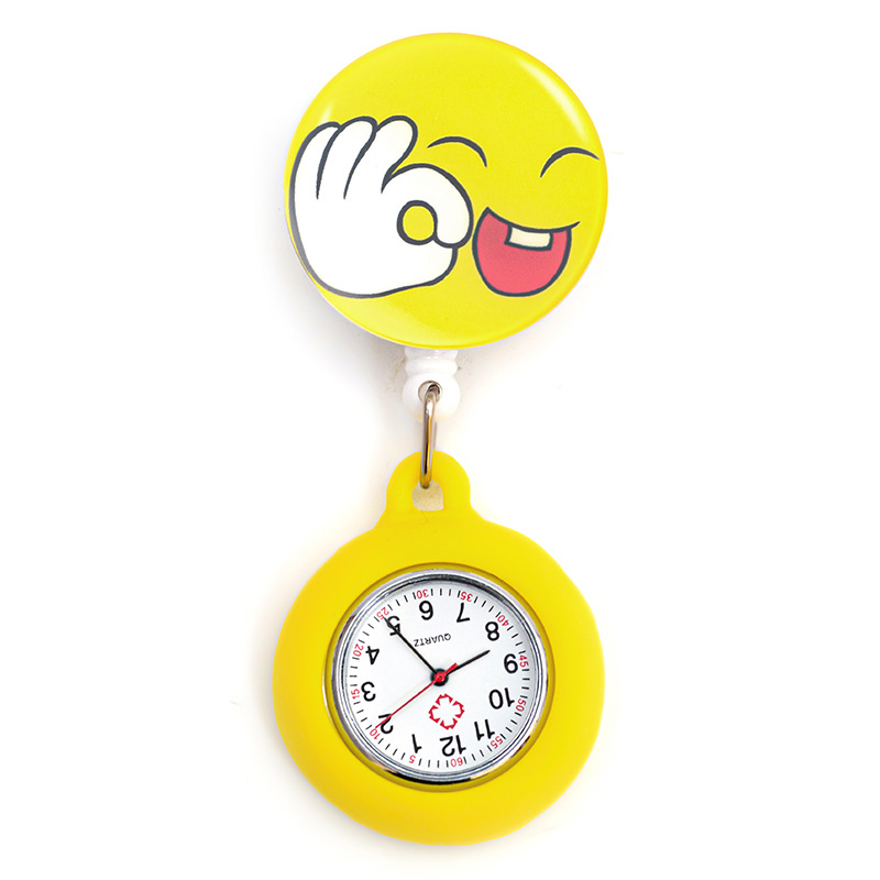 Reloj de enfermera retráctil con clip, diseño de dibujos animados, reloj de bolsillo médico para doctores y estudiantes, al por mayor
