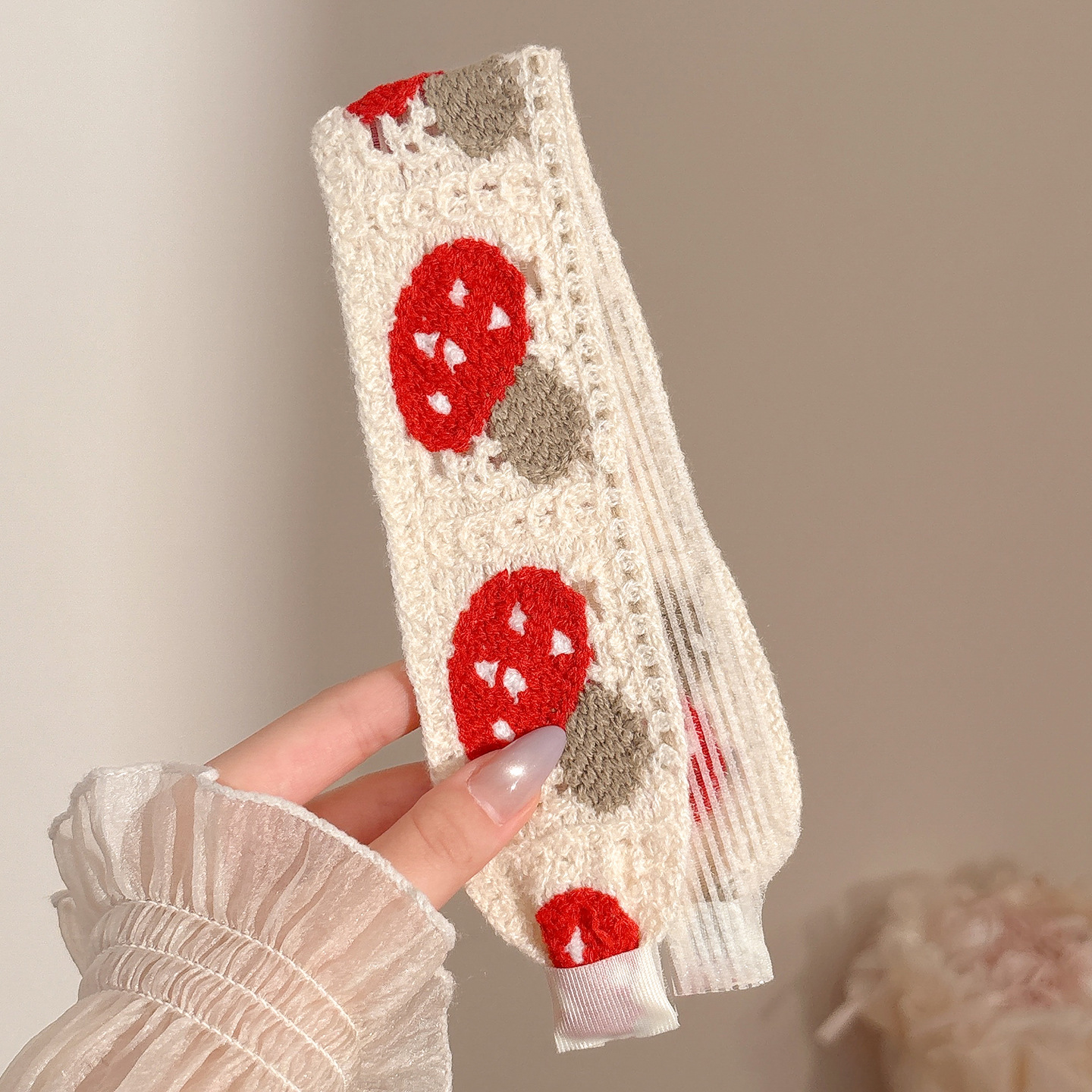 Flor francesa de punto frangeo pegatinas velcro pegatinas para el cabello de mujer no comprime el cabello correa de lavado de la cara banda de cabello tocado