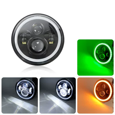 Motorcycle headlights, headlights Car Light Motorcycle Modification 7inch - 7inch-yellow-green-light