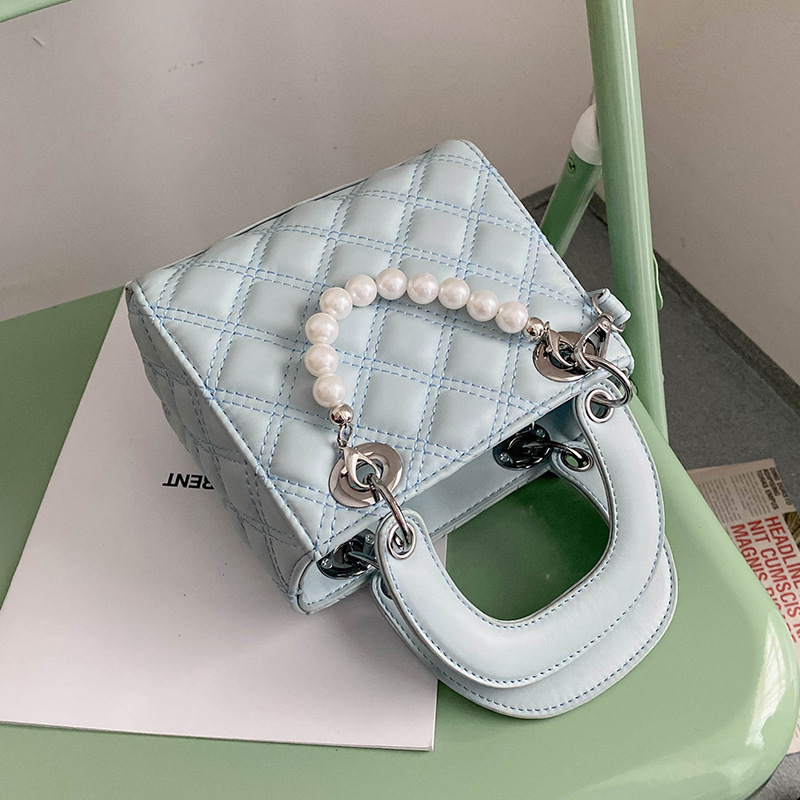 De alto grado francés nicho bolsa 2021 nueva moda rombo perla bolso bandolera Diana bolsa