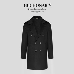 Simeng KIM Autumn and Winter Men's Mid-length Double-breasted Coat Coat 2939