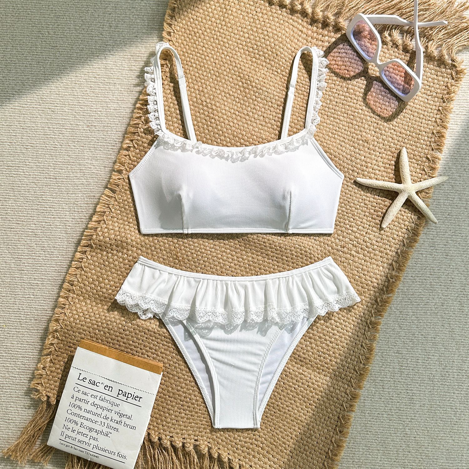 Women's Lace Bikini Set Fashionable Sexy Two-Piece Swimsuit for Beach And Pool_ecoleips.com