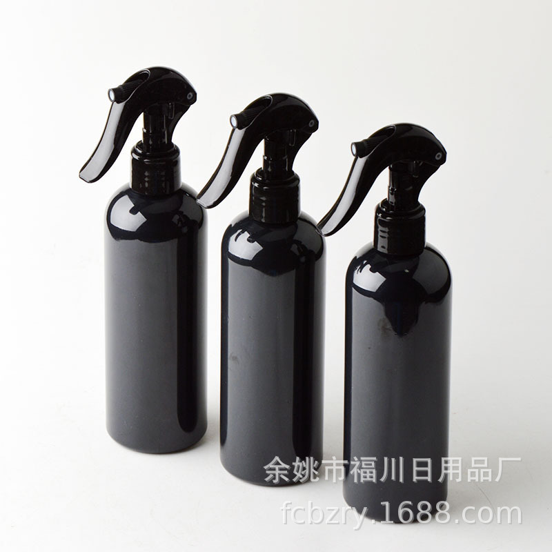 工厂家H05款手扣式塑料喷壶300ML黑色圆肩小老鼠喷雾瓶