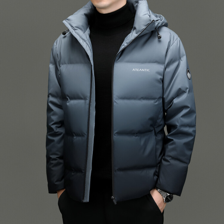 다운 재킷 남성 리넨 짧은 2025 겨울 두꺼운 따뜻한 젊은 및 중년 남성 캐주얼 후드 재킷 남성 Dropshipping