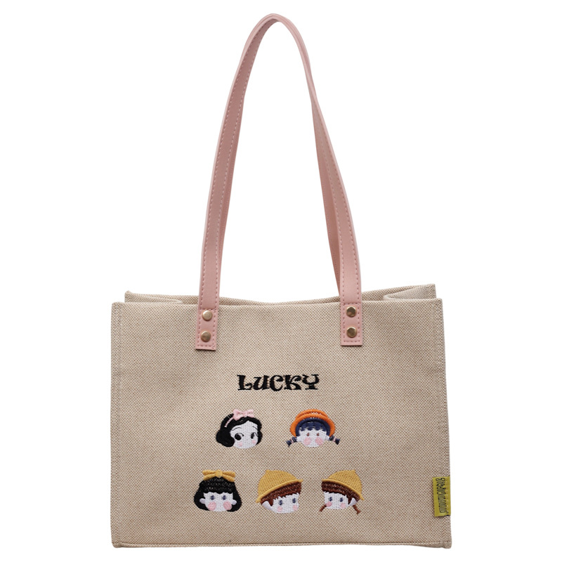 Bolsa de tela de gran capacidad para mujeres 2026 nuevo estilo de alta calidad para ir al trabajo, almuerzo de compras, bolsas de hombro y brazo