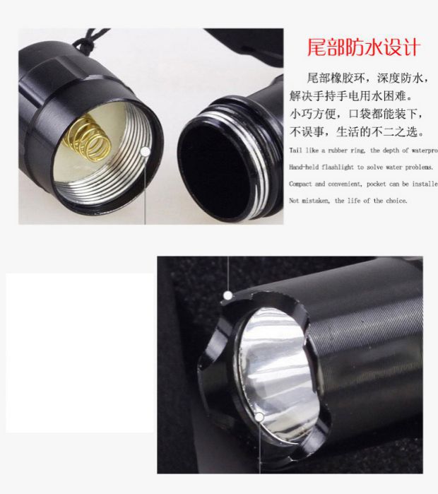 Mini flashlight strong bright long-range non-rechargeable durable portable children's battery small led flashlight outdoor