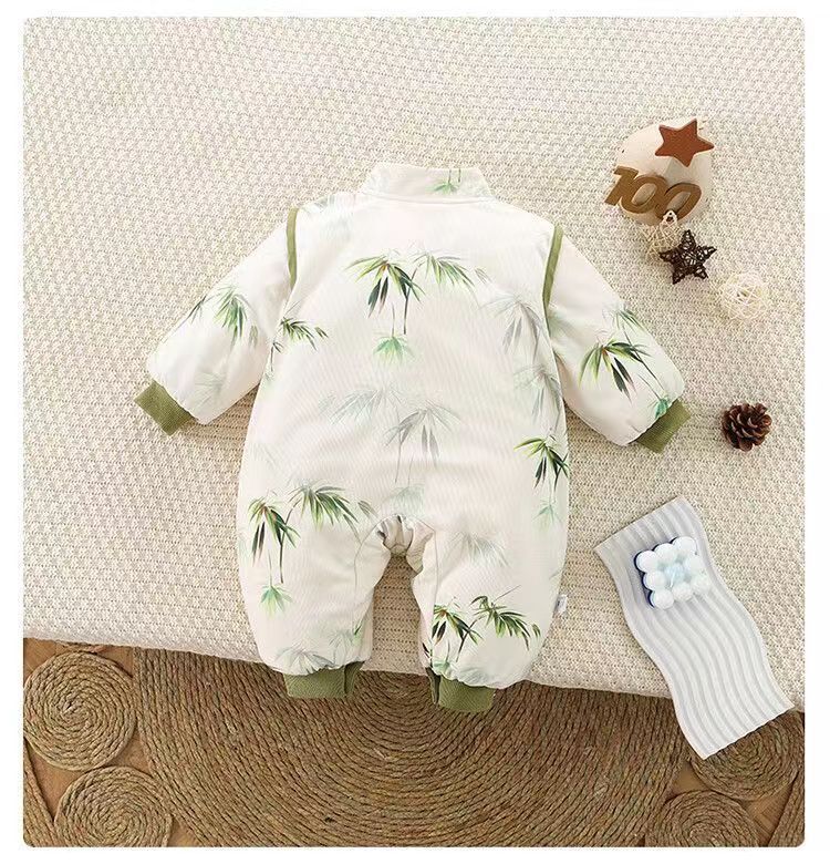 Bebé niños y niñas Otoño e Invierno acolchado mono de dibujos animados lindo muñeca mameluco invierno ropa de algodón acolchado mameluco del bebé