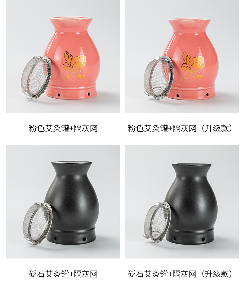 Ceramic Moxa Cup with Double Layer Heat Insulation 7x10cm Moxibustion Massage Tool for Home Body Therapy overview
