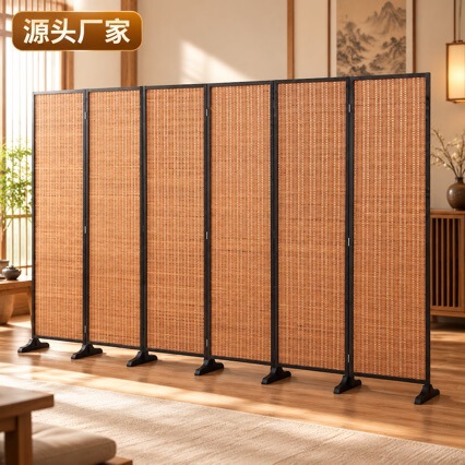 Chinese-Style Bamboo Screen Partition Wall for Living Room, Simple Modern Folding Wooden Movable Screen for Bedroom, Home Office Chinese-Style Bamboo Screen Partition Wall for Living Room, Simple Modern Folding Wooden Movable Screen for Bedroom, Home Office